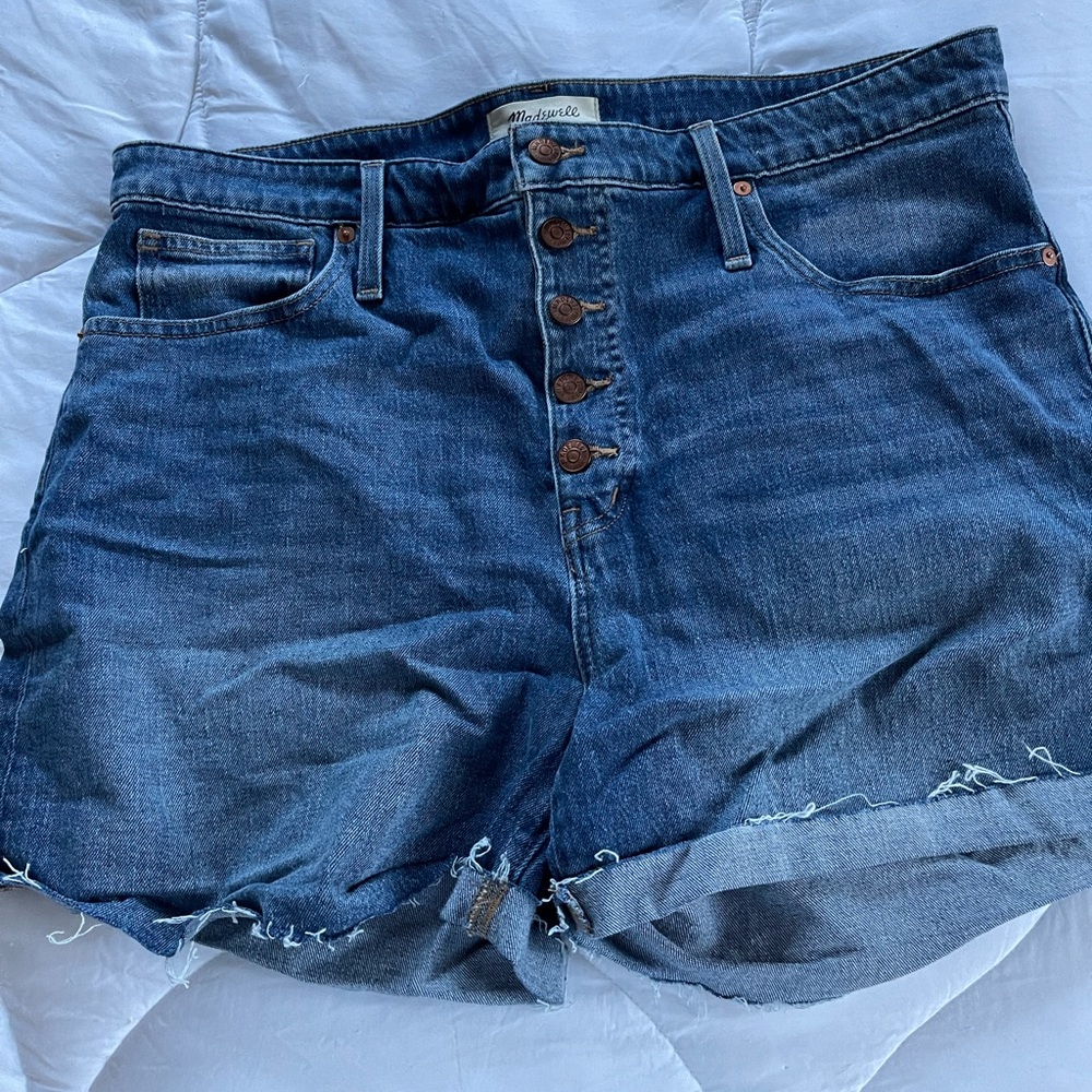 Madewell High Rise Denim Shorts with Button Fly